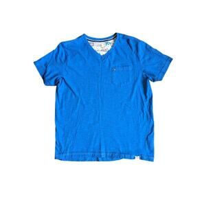 Free Planet Slub Cotton V Neck Pocket Tee T Shirt Medium